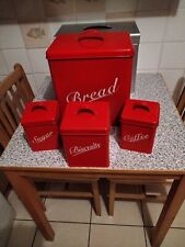 Bread Bin Set... Red... Used. 