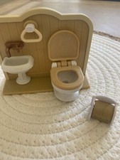 Sylvanian Families Vintage Cream Off White Bathroom Bath Sink Toilet Divider