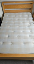 Oak bed with mattress, rarely used for spare bedroom in very good condition. 