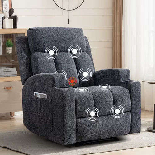 Gray recliner cloth heat - gray,