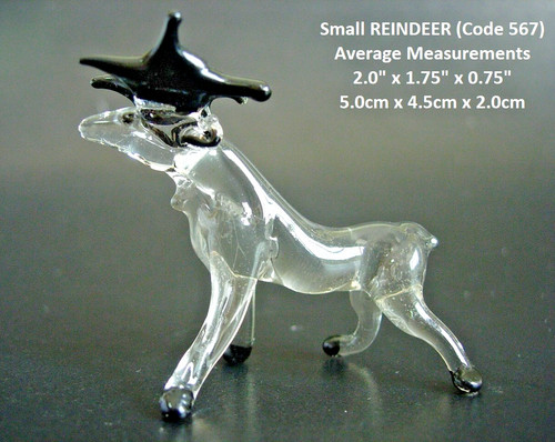 Miniature glass deer figurine - miniature,