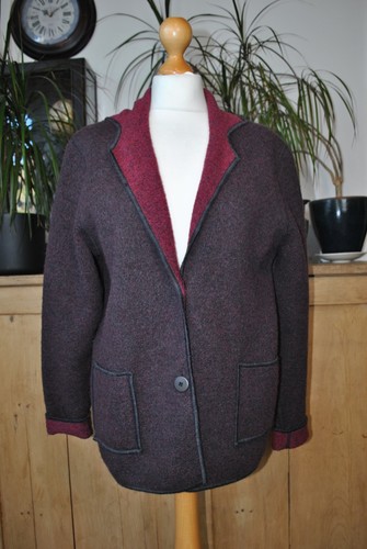 Burgundy boiled wool - gk,