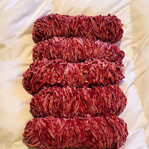 Lot pink chenille yarn - pink,