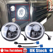 2x LED Angel Eyes Light Halo Ring Headlight Bulbs For Land Rover Defender 90 110