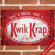 KWIK KRAP 30cm Metal Signs Mancave Shed Bar Garage Funny Toilet Gift Tin Sign UK