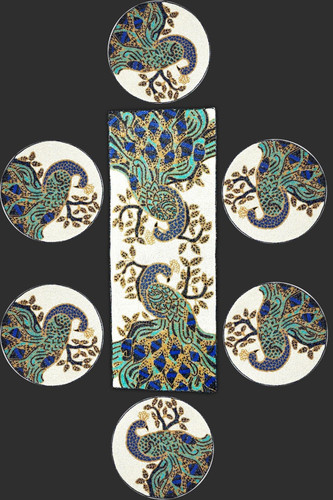 Peacock design beads - beads, dining