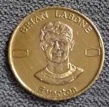 1969 TEXACO FAMOUS FOOTBALLERS COIN - BRIAN LABONE EVERTON Very Good 