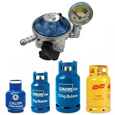 CALOR 7KG GAS BOTTLE REGULATOR WITH DIAL 28mbar 21mm BLUE BUTANE CLIP ON TYPE