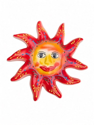Red spanish sun face - red, art