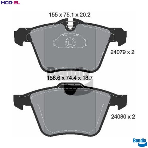 Brake pad set disc - set,