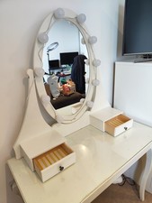 ?Ikea dressing table White Makeup Mirror Vanity Hollywood lights