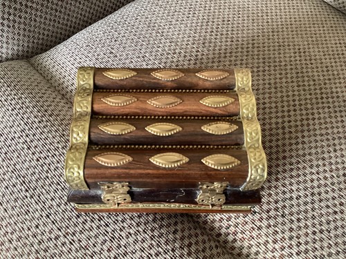 Vintage wood indian brass - vintage,