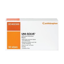 Uni Solve Adhesive Remover 50 Wipes -To Remove Adhesive Dressings/Tapes/Residues