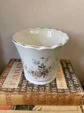 Vintage Ceramadad Floral Ceramic Planter Plant Pot Leek Staffordshire England