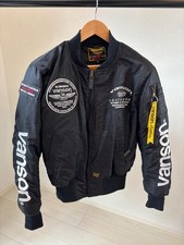 vanson bomber jacket black