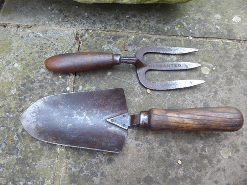 Vintage garden hand fork - garden,