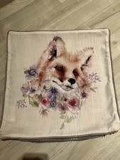 Evans Lichfield Fox And Floral Cushion Cover - Tartan Back ?