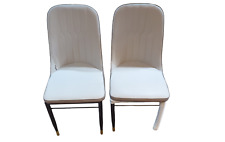 Set of 2 LEATHER CHAIRS GREY - Self assembly required & Ex display.
