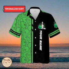 Personalized Retro Bowling Hawaiian Shirt for Men Women, Custom Name Bowling