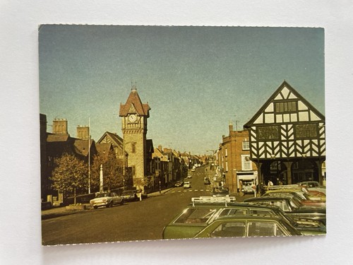 Vintage postcard market - market, town