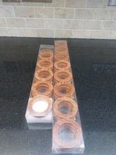 38 New Boxed Wooden Curtain Rings & Brass Hooks Brown Craft Macrame Upcycling 