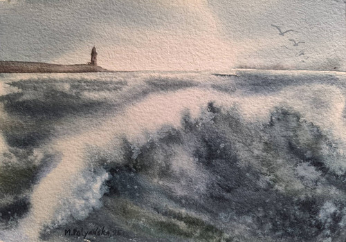 Berds sea waves sky - sky, original