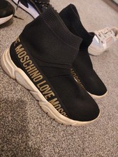 Love Moschino Band Logo Sock Trainers UK Size 6 Brand New RRP £210