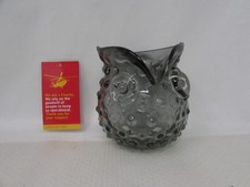 Smokey Grey Bobbly Glass Owl Shaped Vase MA7