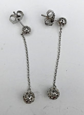 Vintage 925 Sterling Silver  "Pebble" Dangly Earrings.