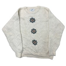 Marz Munchen Knit Jumper 100% Alpaca Wool Cable Beige Womens Large