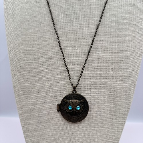 Vintage 90s owl locket - vintage,