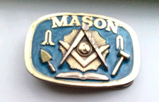 Masonic pewter belt buckle - belt,