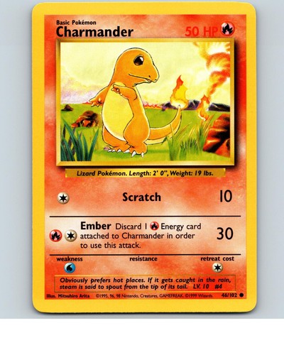 Charmander 102 common base - 46/102,