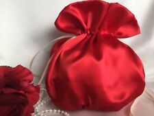 RED SATIN DOLLY BAG BRIDAL BRIDESMAID FLOWER GIRL  WEDDING DAY PROM