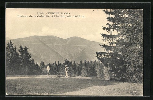 Old postcard turini plateau - turini,,