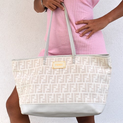 Vintage white fendi tote - vintage,