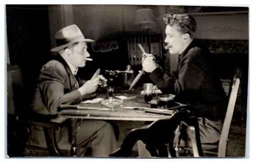 Old photograph two men - photograph, arguing