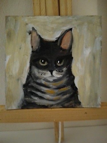 Cat painting vintage style - vintage,