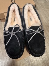 UGG Tazz Black Suede Platform Wedge Slippers Size UK 5 EU 38 Brand New Loafers