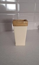 SIA Collection Cream Ceramic Vase with Gold Leaf Effect Rim