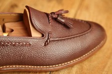 Grenson Tasselled Brown Grain Leather Shoes Loafers Mens UK 8 E US 9 EU 42