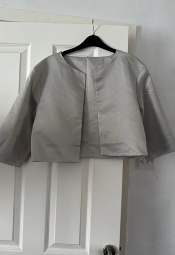 Silver satin look cropped bell - look,