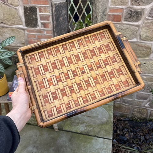 Vintage chinese bamboo - vintage, tray