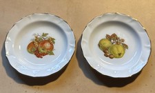 Vintage Duchess  Bone China Trinket Pin Tray Dish Small Plate Fruit design  x 2