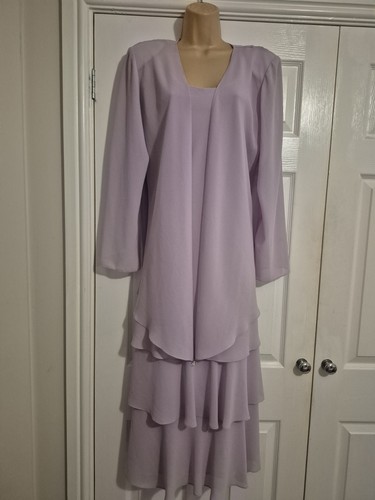 Lilac lined chiffon dress - lilac,
