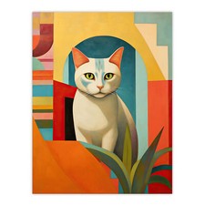 Abstract Cubist Cat Plant