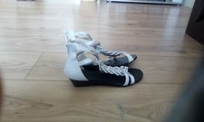 White T Bar Sandalls