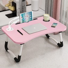 Folding Laptop Table Bed Tray Adjustable Notebook Lap Desk Stand with USB Port