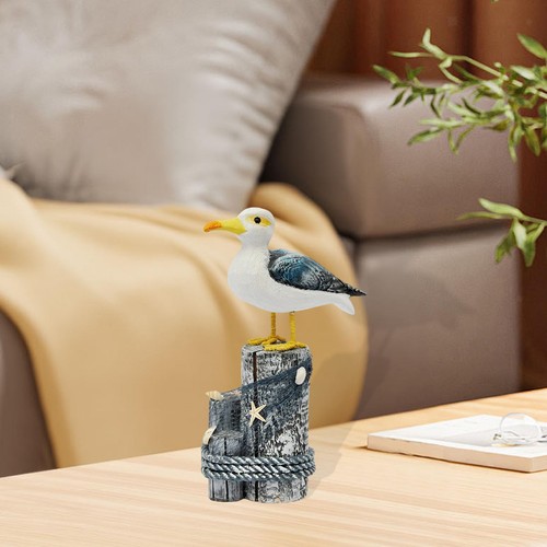 Wooden seagull figurine - wooden,