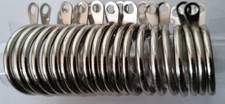 20 Metal Curtain Rings Silver Hanging Hooks for Curtain Rods/Pole Heavy duty new